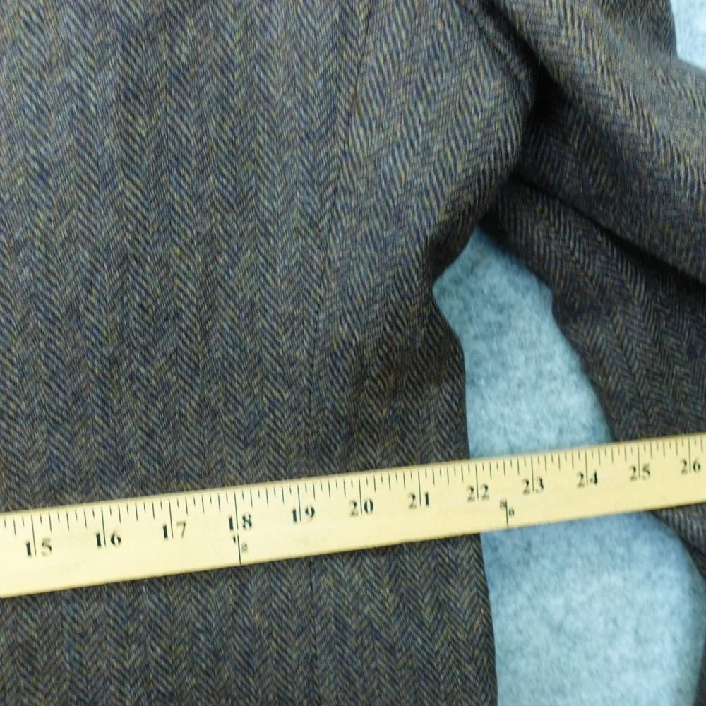 1970s Vintage Herringbone Tweed Sports Coat Men 44 Long Brown Wool Fall Speckled